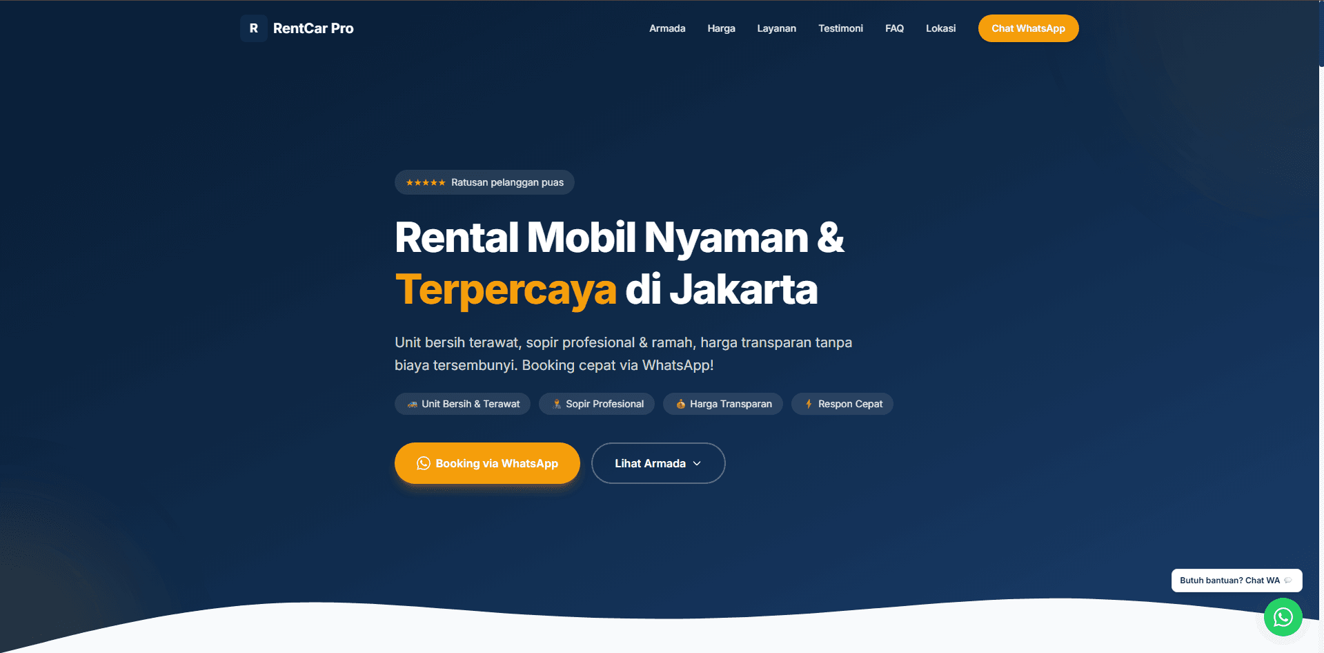 Rental Mobil Landing Page
